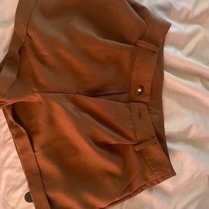 Brown Linen Shorts